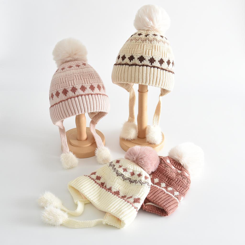 Children's Knitted Hat with Pom-Pom