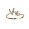 Fashion Initials A-Z Letter Ring Women Classic Gold Color Silver Color Opening Finger Ring For Girl Party Jewelry Gift Wholesale