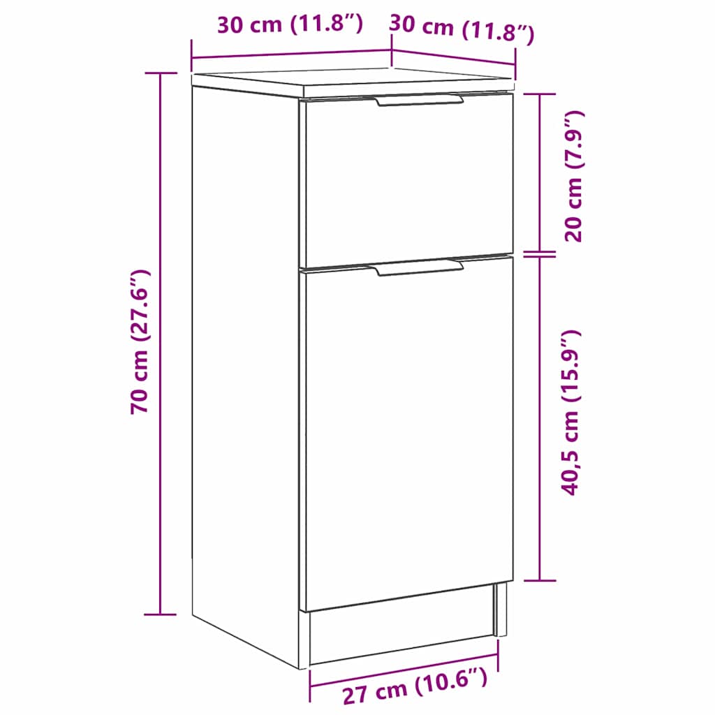 Черный приставной шкаф для прихожей, декоративный шкаф для хранения и организации, приставной шкаф для дивана с ящиком, 30x30x70 см