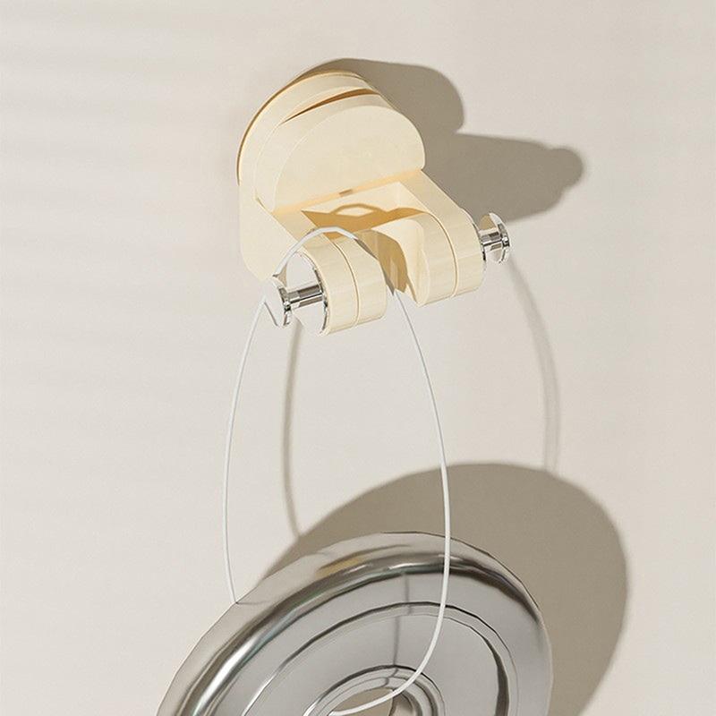 Wall Mounted Shower Bracket Hanging Base Punch-Free Shower Head Holder 360 ° Rotation Self-Adhesive Shower Nozzle Holder Kitchen