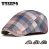 EW Casual Beret Hat Men Herringbone Flat Caps Women British Forward Hat Black Yellow Pink Painter Visor Newsboy Cap Adjustable