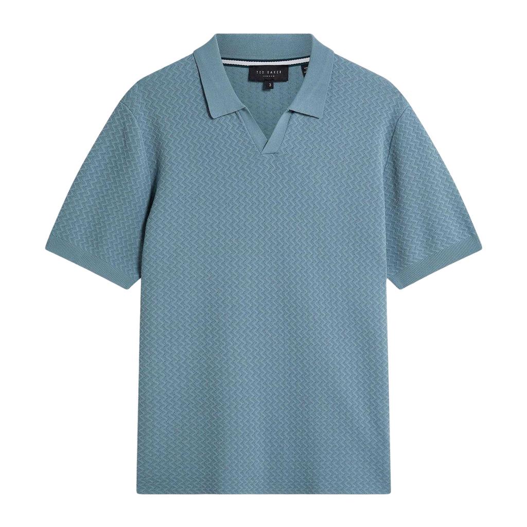 Ted Baker Mens Zig Zag Knitted Polo Shirt