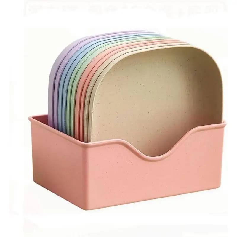 1 комплект пластиковых квадратных пищевых тарелок, поднос для хранения на кухне, блюдо для остатков пищевых костей