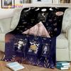 Gothic Ouija Tarot Witchcraft Horror Skull Blanket,Flannel Throw Blanket for Halloween Bedroom Bed Sofa Picnic Hiking Cover Gift