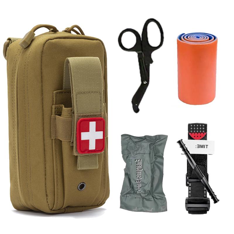 Аптечка первой помощи для выживания, со жгутом и сумкой для хранения, походные принадлежности для экстренных ситуаций на открытом воздухе, переносные медицинские сумки