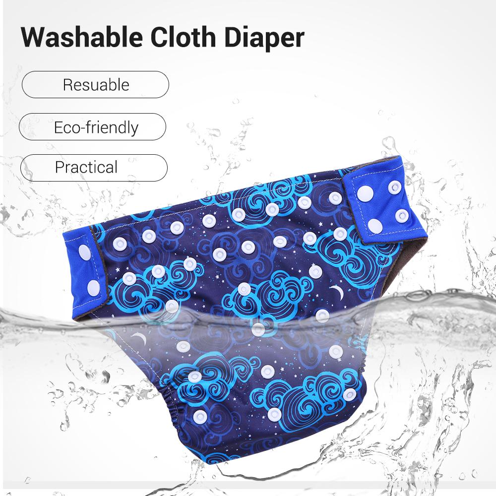Baby Cloth Diapers Pack of 6 Adjustable Washable Resuable 2-Layer Design Strong Absorbtion Soft Diaper Pads Cover for Infants Toddlers
