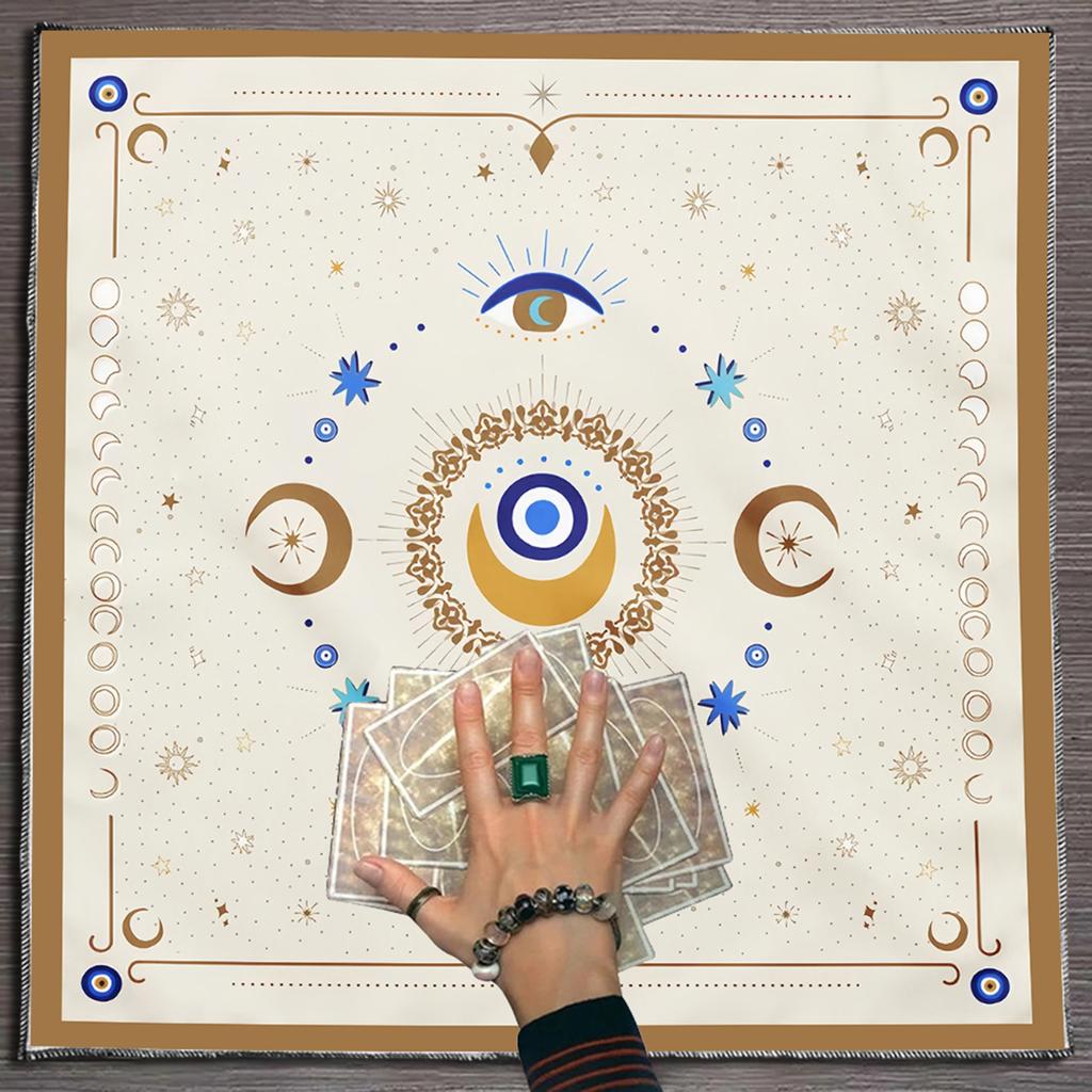 Divinations Tablecloth Eye Moon Pattern Astrology Tarots Card Tablecloth Altars Cloth Divinations Board Game Accessory