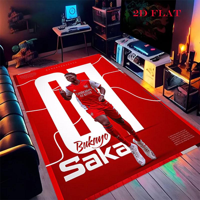 Bukayo Saka Soul Poster Carpet Rug for Living Room Bedroom Home Sofa Decoration,Kids play Nonslip Floor Mat