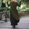 Pullover Dress Long Sleeves Cold Resistant Anti-fade Fashion Autumn Winter Thermal Women Maxi Dress for Office