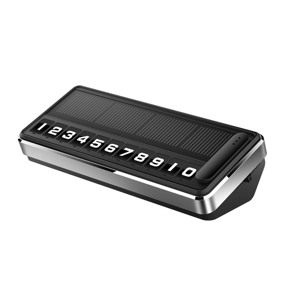 Солнечная табличка с номером телефона для автомобиля Светодиодная подсветка Временная карточка Номер Остановиться Парковка автомобиля Несколько табличек Парковка в скрытом месте Гаджет для парковки W0M0