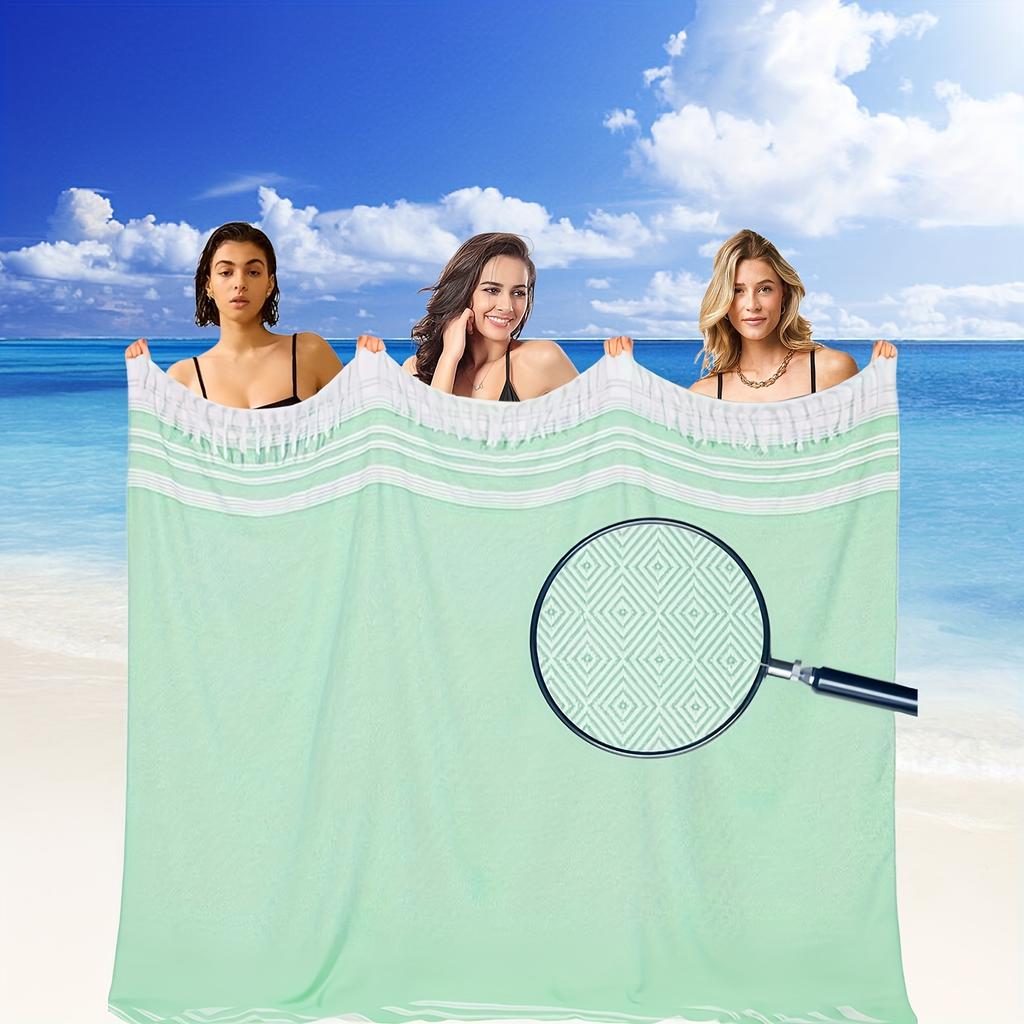 Очень большое турецкое пляжное полотенце Быстросохнущее Мягкое Пескостойкое Богемное одеяло Для мужчин и женщин Идеальный подарок Отпуск Бассейн Йога