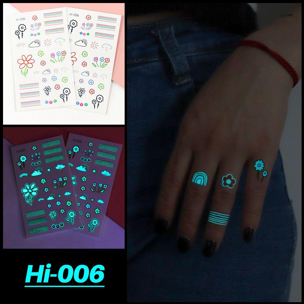 Star Feather Men Women Tattoo Sticker Blue Luminous Fake Tattoo Temporary Tattoos Body Art