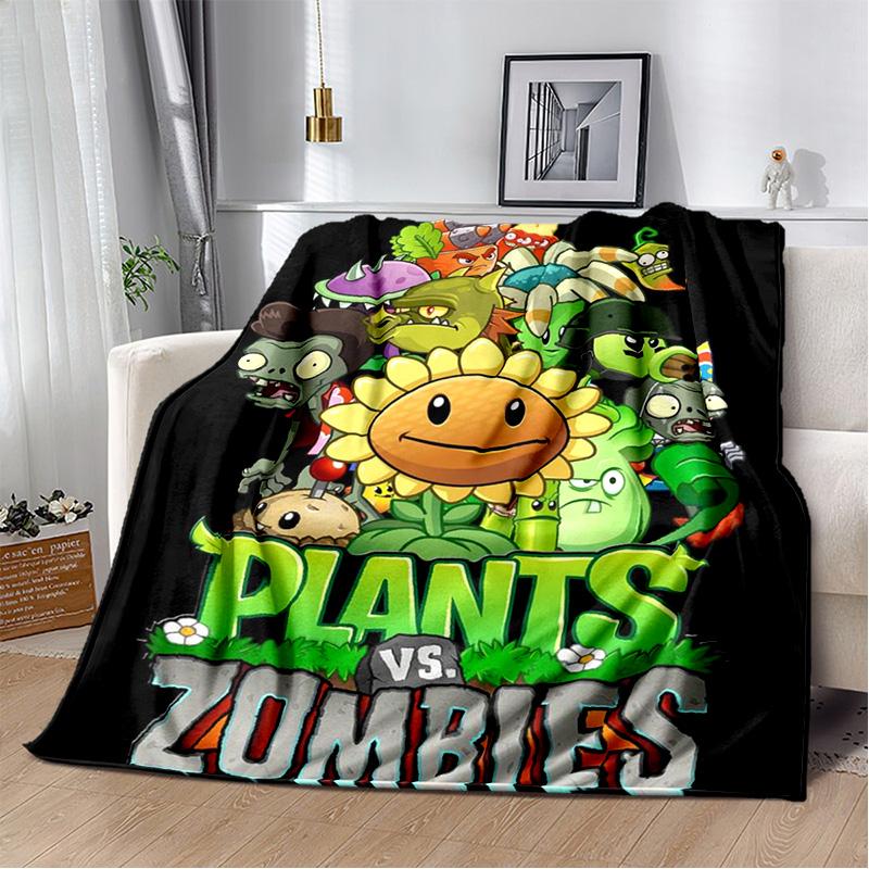 P-Растения против. Игровое одеяло Z-Zombies для дивана, офиса, для сна, с изображением горохострела, для студенческого общежития, покрывало на кровать, настраиваемое