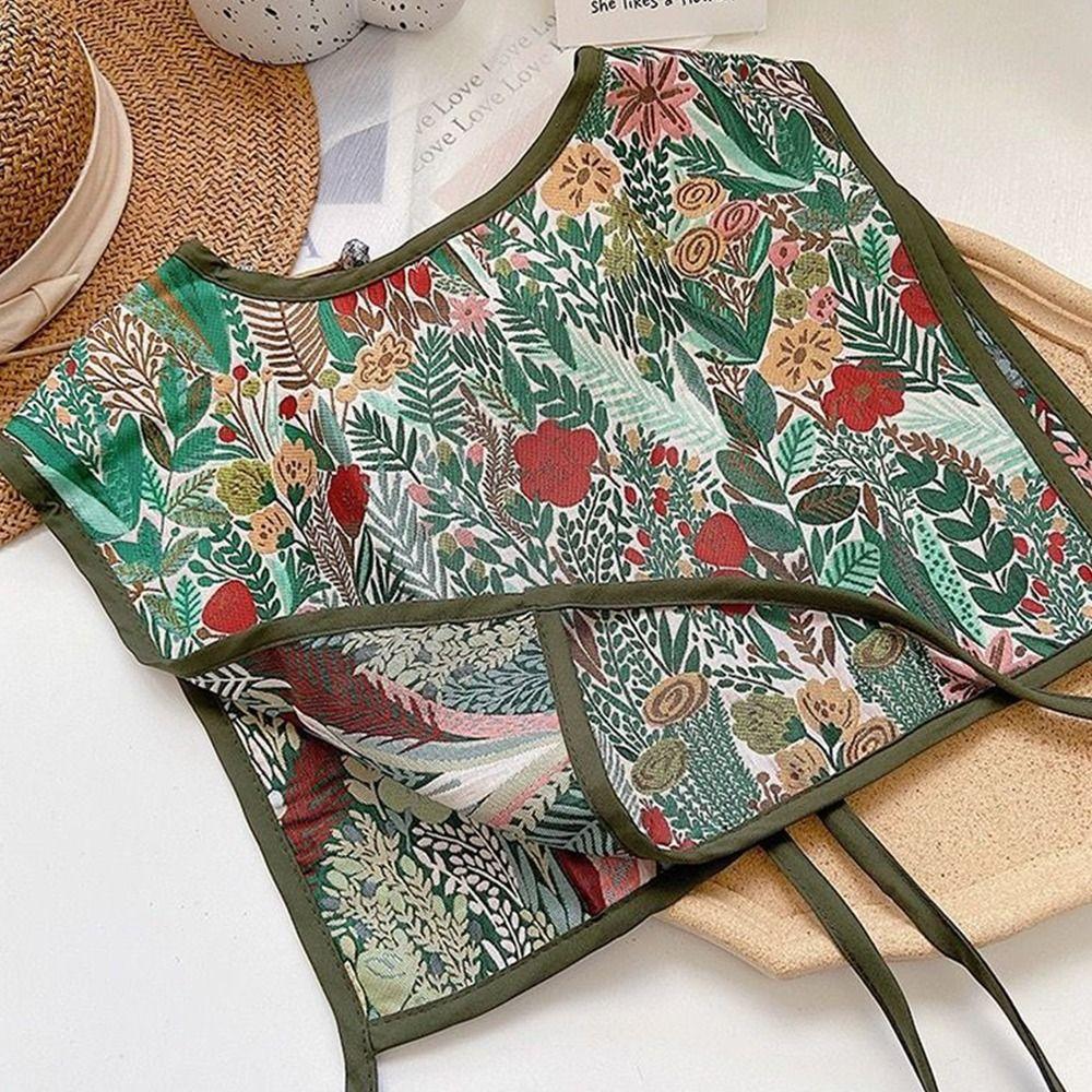 Кейп с воротником случайного узора, жилет на шнуровке с цветочным принтом, женский вышитый жилет, для девочек