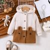 Children's Clothing Child Autumn and Winter Cartoon Hooded Single-breasted Jacket for Girls Fleece Cotton Coats