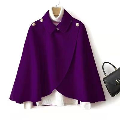 Осенне-зимняя короткая шерстяная куртка с элегантностью и универсальностью. Пальто-накидка для женщин.