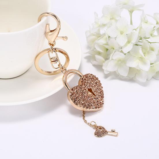 Брелок из искусственного хрусталя со стразами в форме сердца из цинкового сплава с кисточками Автомобильный брелок для сумки