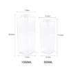 500/1000Ml Milk Carton Water Bottle Square Milk Coffee Juice Tea Cup Transparent Milk Storage For Outdoor Sports Camping Gym