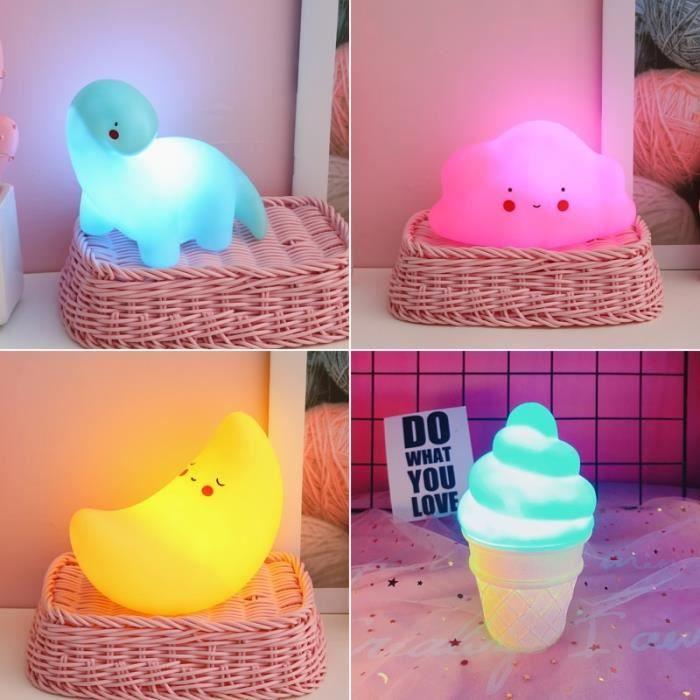 Cartoon LED Night Light Cute DECORATION Lamps Teddy Bear Moon Dinosaur Girl Children Kids Toys Gift