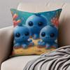 Funny italian brainrot create animals Cushion Cover Pillowcase Antidustmite Invisible Zipper Short Plush Sofa Cushion