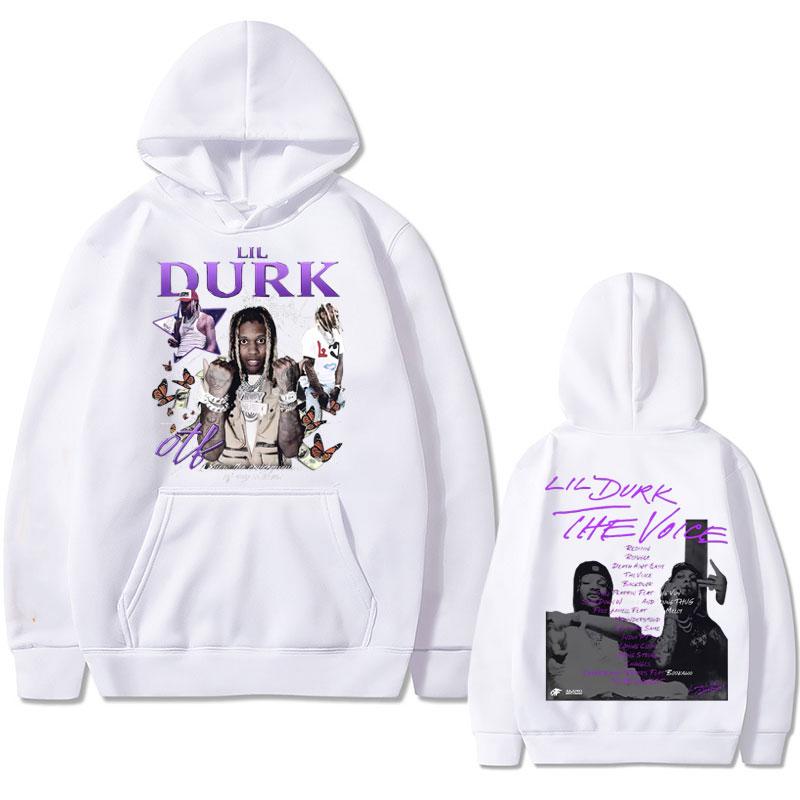 Худи с графическим принтом рэпера Lil Durk для мужчин и женщин, модные худи в стиле хип-хоп, винтажные толстовки с капюшоном, мужские худи из флиса и хлопка, оверсайз