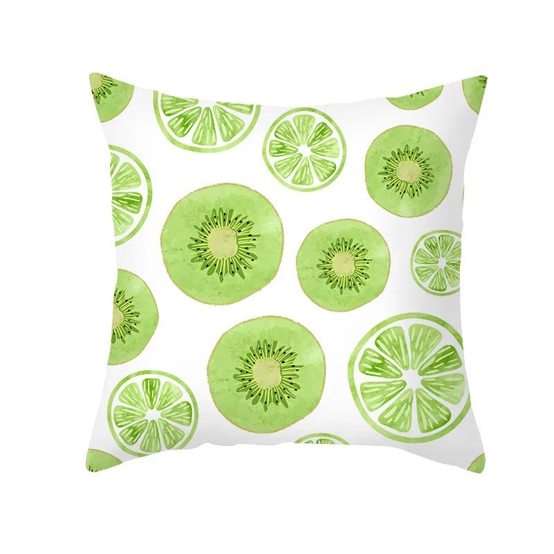 Summer Fruit Cushion Cover 45X45 Lemon Orange Strawberry Watermelon Decorative Pillowcase Polyester Sofa Cushions Home Decor