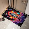 Space Pattern Printing Astronauts Planets Stars Foot Rugs Indoor Home Dirt Resistant Entrance Carpet Non Lip Bathroom Kitchen
