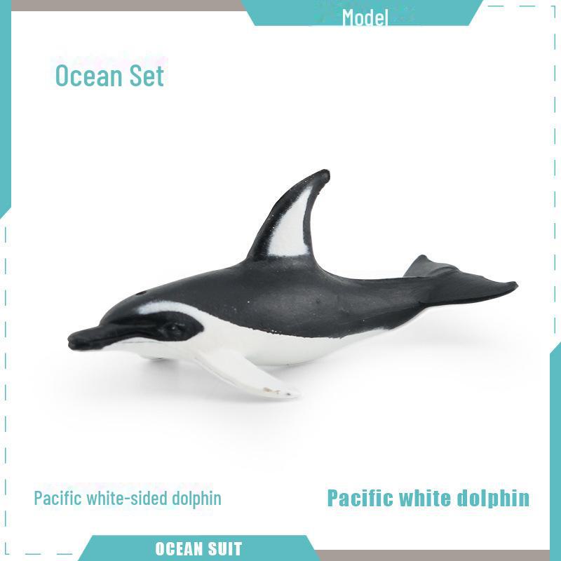 Набор моделей морских животных: Акула, черепаха, дельфин, кит, пингвин, краб и существа морского дна