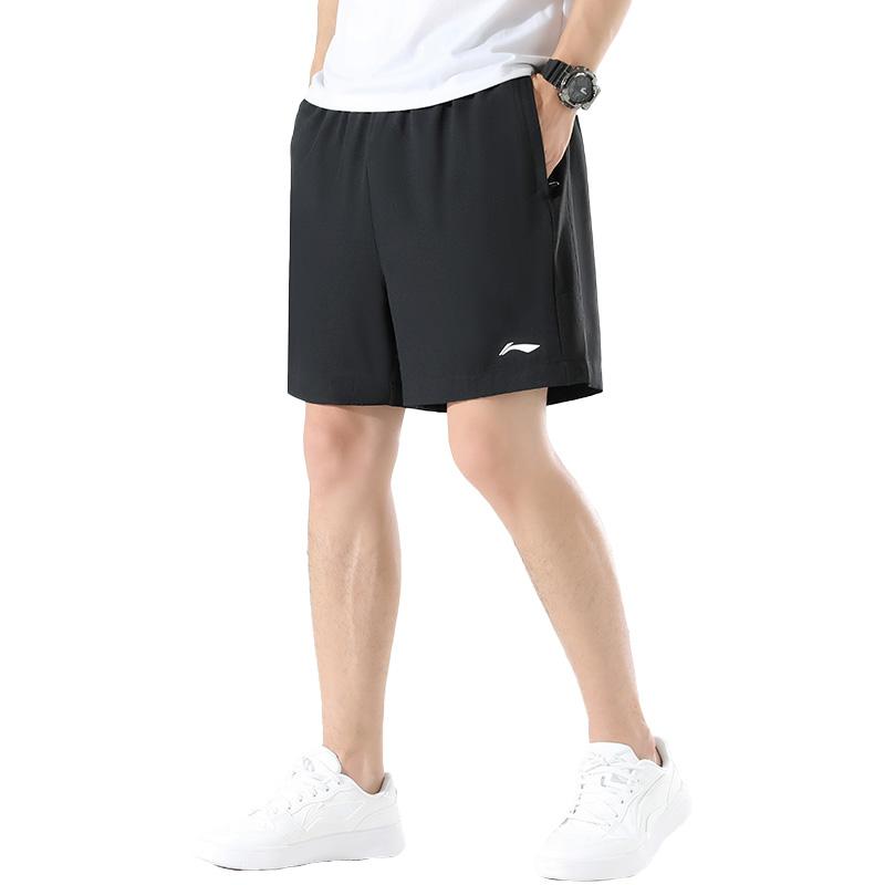 Li-Ning Быстросохнущие Дышащие Прохладные Удобные Универсальные Повседневные Спортивные Шорты Пятиточки Унисекс шорты ATSK921-1