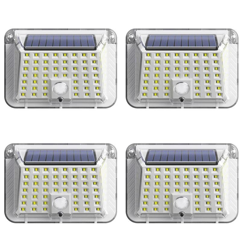 90LED Солнечный светодиодный уличный садовый светильник, водонепроницаемый прозрачный корпус, индукционные настенные светильники для патио, улицы, двора, балкона