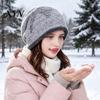 Стильная вязаная шапка в литературном стиле для женщин, зимняя объемная шапка, ретро-шапка с жаккардовым узором в виде звезд, подвернутый удобный край из толстой пряжи, теплая модная гранж-шапка