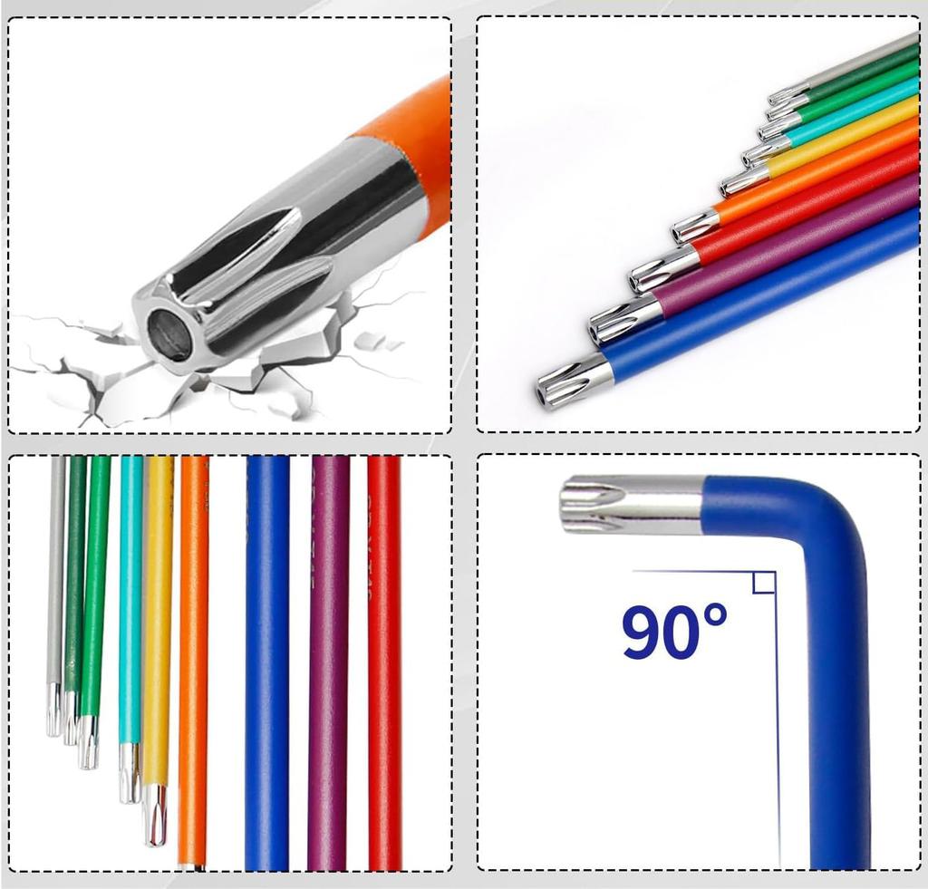 Набор шестигранных ключей Samcos с шариком, из легированной стали, шестигранные, для цифрового велосипеда, мотоцикла и дома, с ключом, звездообразным ключом, 9 штук, наконечник, ключи 1,5 мм-10 мм,