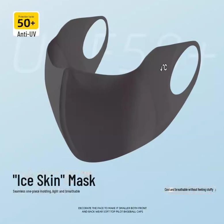 UPF50+ 3D Eye Protection Ice Silk Sunscreen Mask - Моющаяся и устойчивая к УФ-излучению модная маска