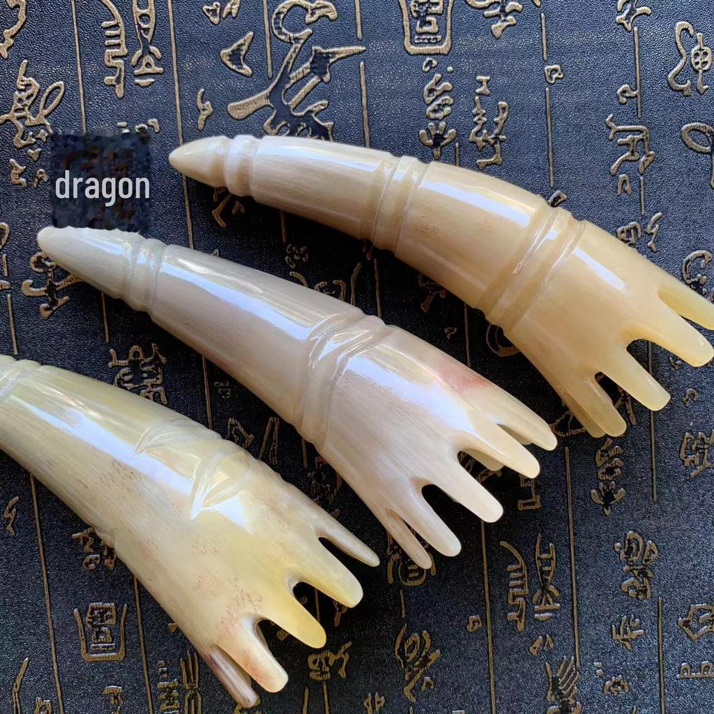 Натуральный роговой меридиональный массажный гребень для головы и тела