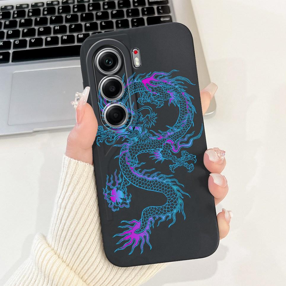 Чехол для телефона Tecno Camon 40 Pro 5G CM7 Мягкий матовый силиконовый задний чехол Мультяшный кот Пейзаж Эстетичный узор Чехлы Coque