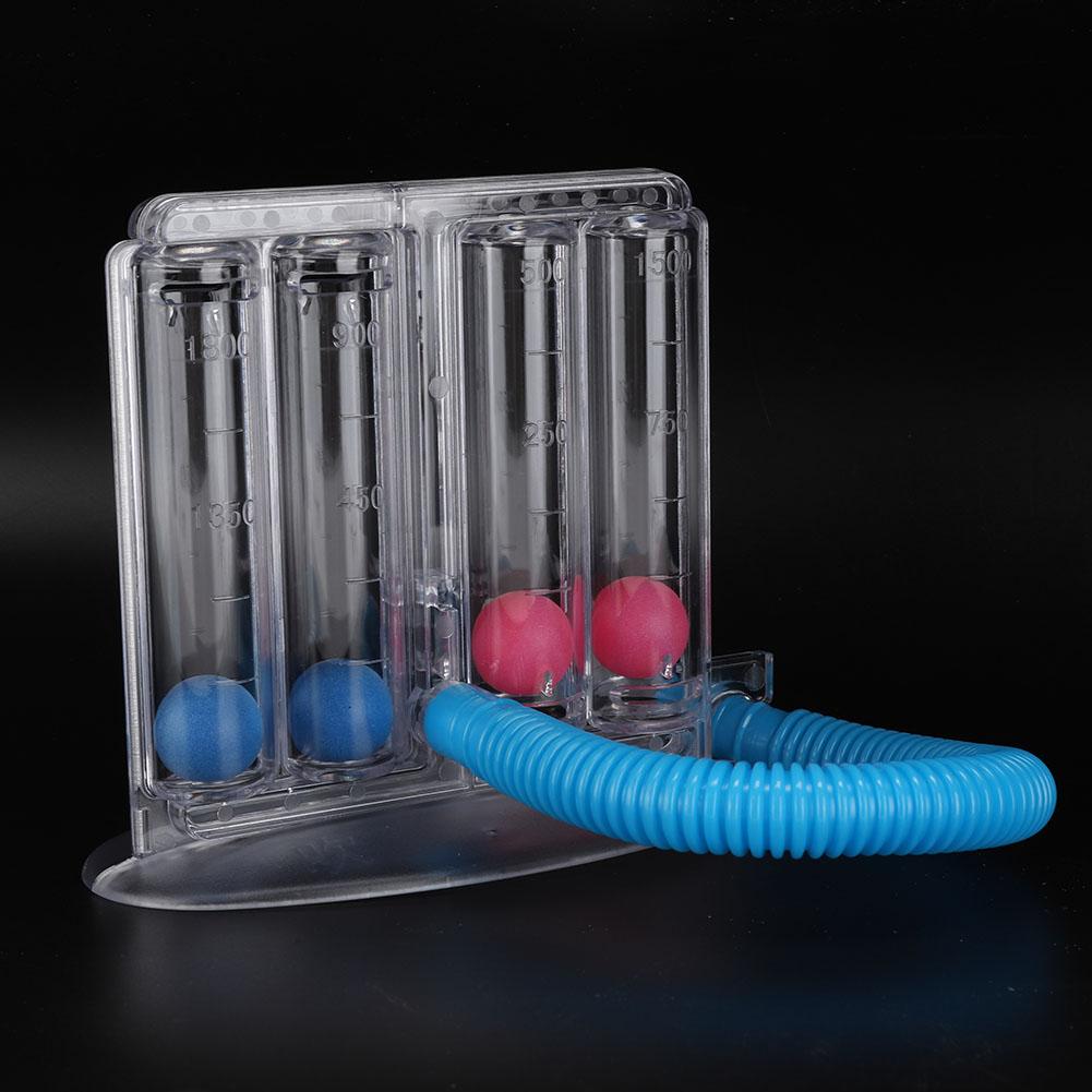 Глубокое дыхание Тренажер для легких Стимулирующий спирометр Система измерения дыхания 4 шарика Всасывание и выдох