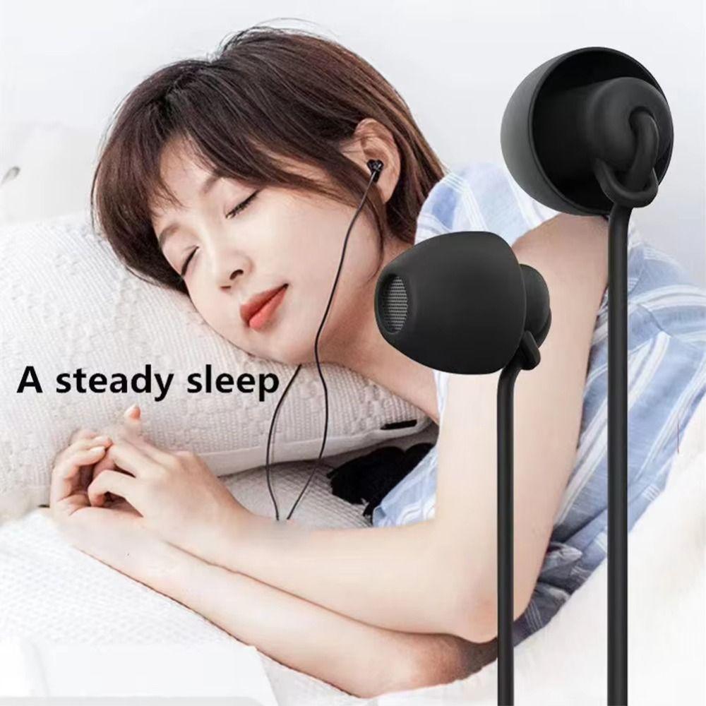 Silicone Noise Cancelling Earphones Type C Wired Earphones Sport Earphones In-Ear Headphones Sleep