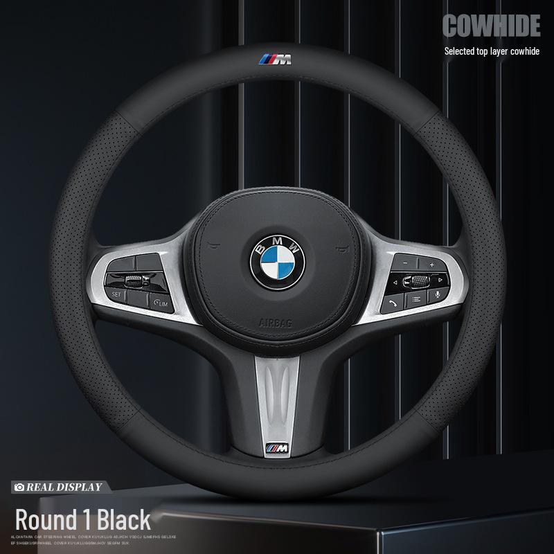 BMW Genuine Leather Anti-Slip Steering Wheel Cover for 3, 5 Series, X1, X2, X3, 320li, 525 Models