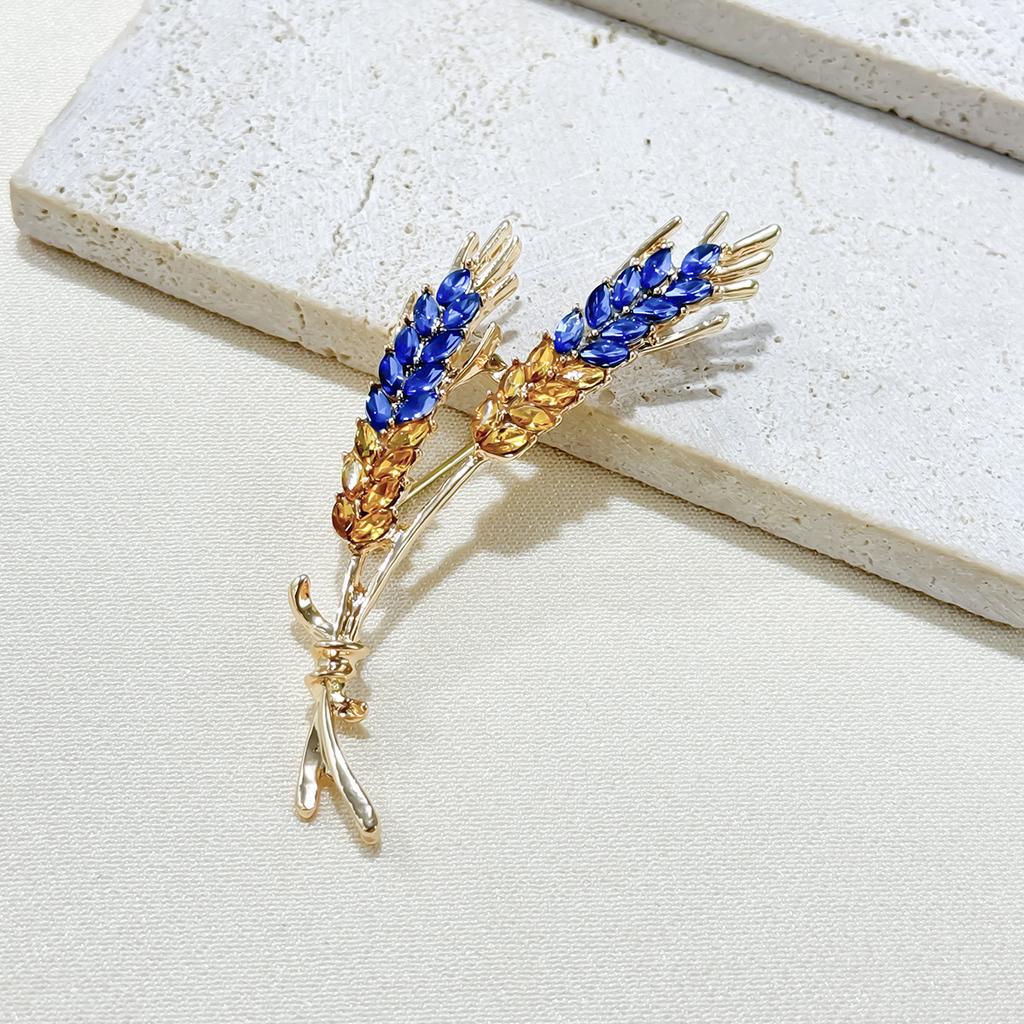 Изысканная брошь с кристаллами в виде колоса пшеницы, модный простой костюм, пальто, одежда, корсажная булавка с аксессуарами