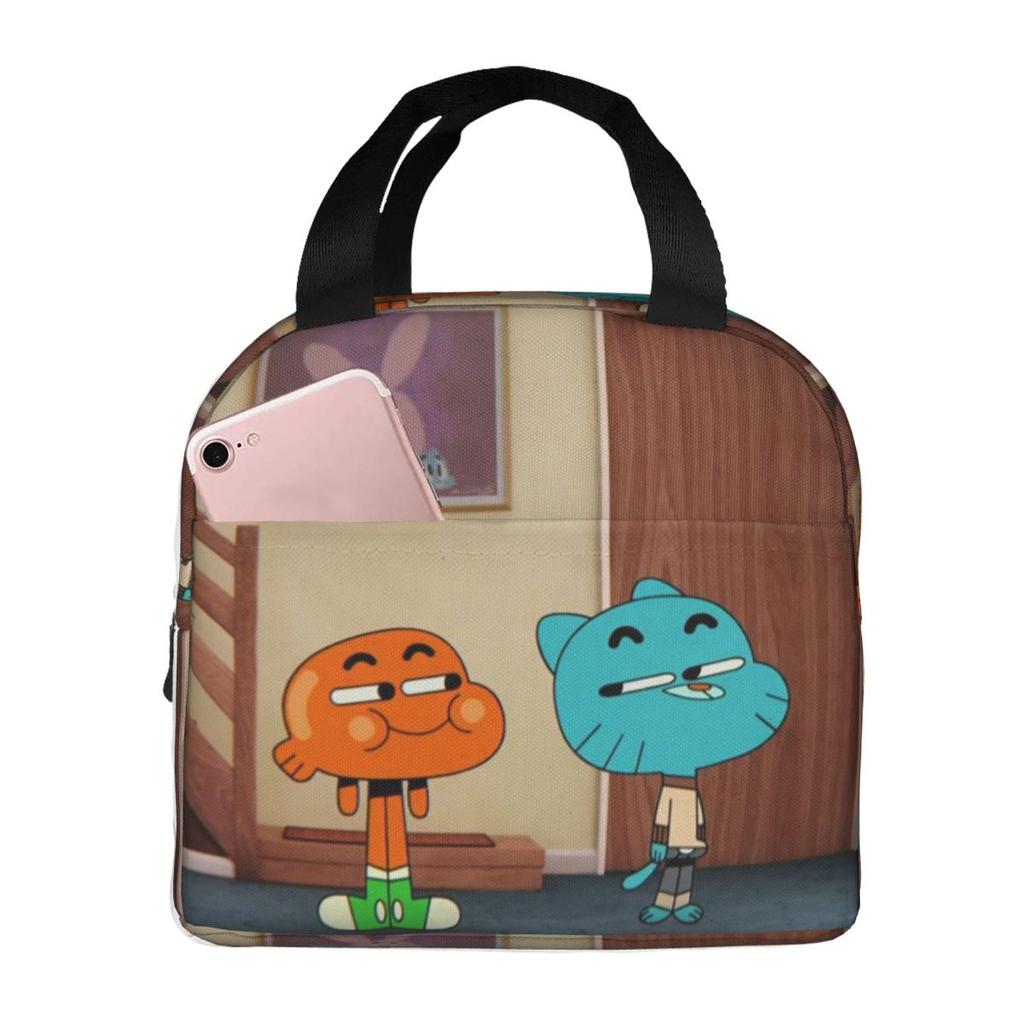 The Amazing World Of Gumball Insulated Lunch Bag for Women Children Portable Food Boxes Thermal Lunch Box Tote