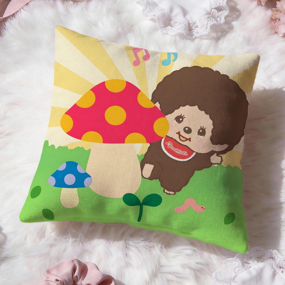 Мультяшная наволочка Monchhichi Премиум-комфорт Двусторонняя наволочка - Дизайн «Два в одном» для любой комнаты и салона автомобиля