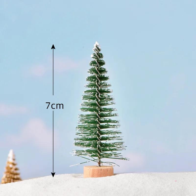 1 PC Artificial Christmas Tree Figurine Sisal Silk Cedar Pine Tree Mini Miniature Micro Landscape New Fairy Garden Decor