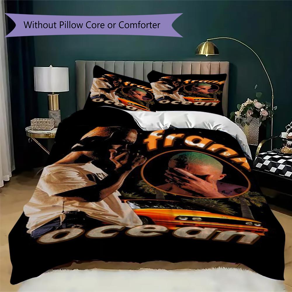 Frank Ocean Pattern Bedding uilt Set uilt Cover Pillowcase Home Decoration Birthday Gift (1 * duvet cover + 2 * pillowcase without core)
