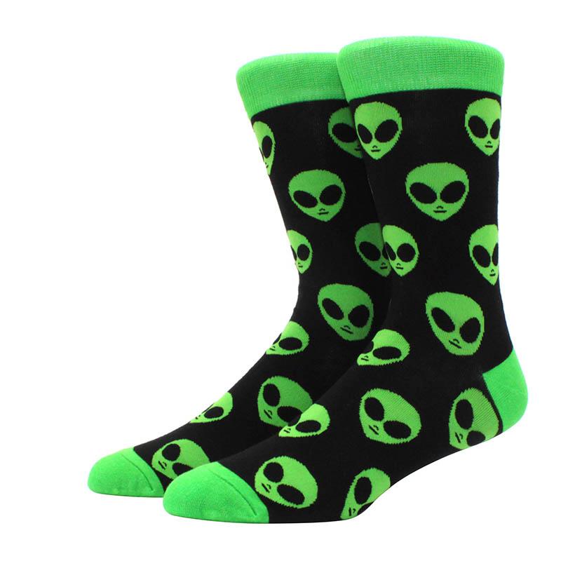 Мужские носки в стиле хип-хоп с цветочным принтом, скейтбординг, разноцветные мультяшные узоры, смешные женские носки средней длины