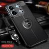 Чехол для Xiaomi Mi 14T Pro Роскошная кожаная текстура С кольцом Магнитный Силиконовая задняя крышка Чехол для корпуса телефона Xiaomi Mi14T Pro