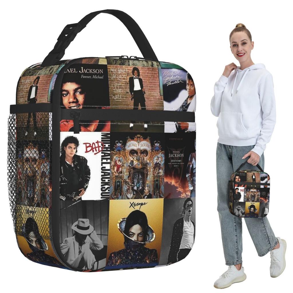 Michael Jackson Insulated Lunch Bag for Kids School Cooler Thermal Food Box Tote Portable Lunch Boxes Container