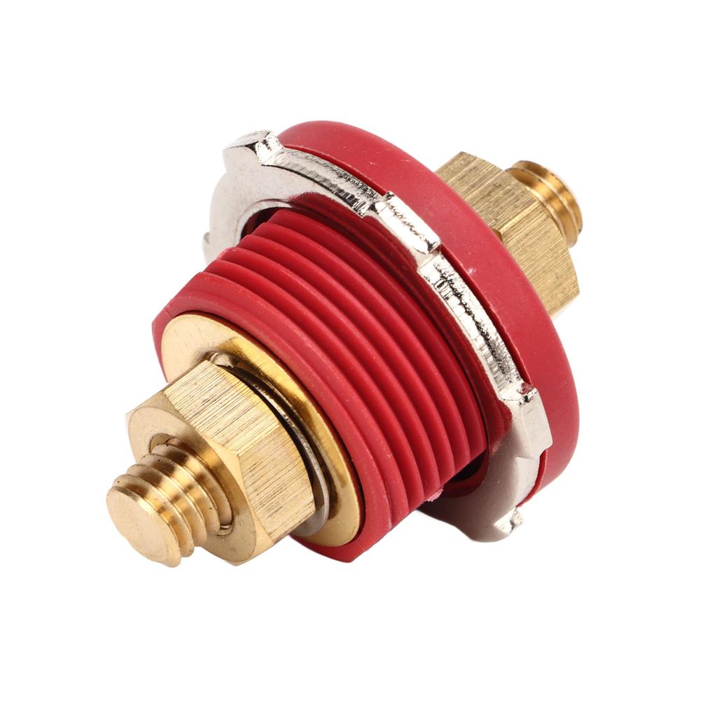 38in Thru Panel Battery Terminal 250A Zinc Alloy Brass Universal for Car RV Boat Yacht Red