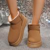 Women Snow Boots for Solid Platform Artificail Suede Boots Autumn Winter Warm Shoes Boats Large Size 44 Slip On Cotton Shoes
