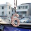 Автомобильный кулон для зеркала заднего вида, хрустальные цифры, украшение, подвеска для салона автомобиля, аксессуары для подвешивания в машине