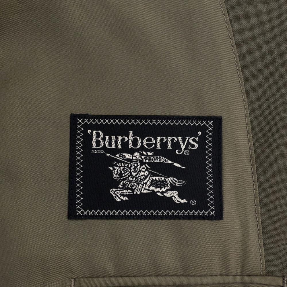 Burberrys 90-х шерстяной приталенный пиджак 94-82-175A6 хаки Мужской Подержанный